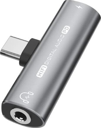 USB-C til 3,5 mm adapter for hodetelefoner og lader Grey USB-C til 3,5 mm adapter for hodetelefoner og lader Grey
