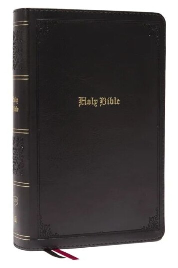 Kjv, Personal Size Large Print Single-Column Reference Bible, Leathersoft, Black, Red Letter, Thumb Av Thomas Nelson