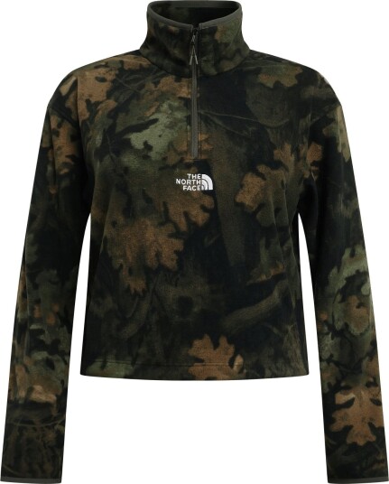The North Face W Novelty Logo Glacier 1/4 Zip Print Green XS