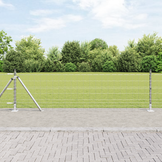 Eurogjerde med 13 flensede innlegg 0,6 x 50 m laget av galvanisert stål