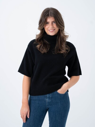 Y.A.S Emila 2/4 Roll Neck Knit Pullover Sort M