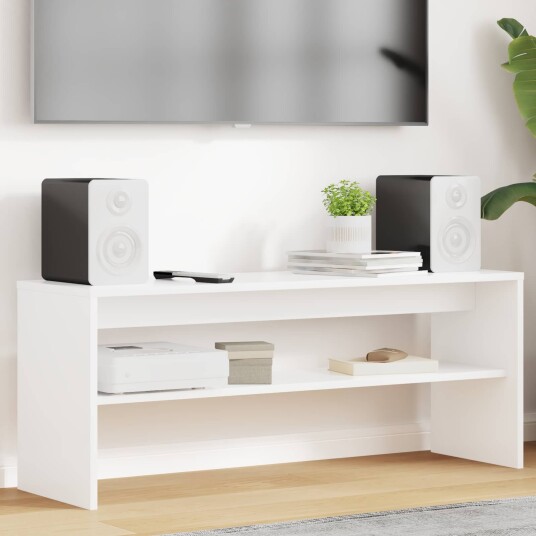 TV skap Hvit 100 x 30 x 40 cm Konstruert tre TV skap Hvit 100 x 30 x 40 cm Konstruert tre