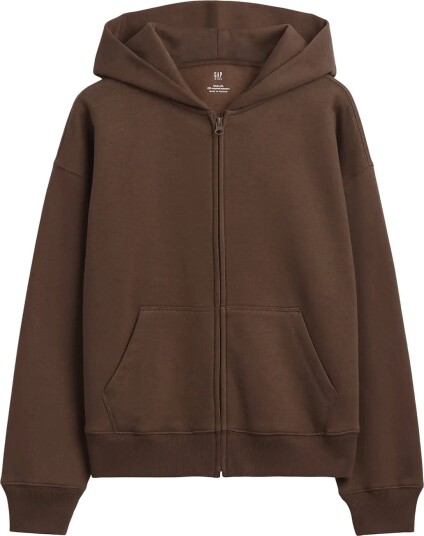 GAP Kids Vintagesoft Relaxed Zip Hoodie   Brown   164/176