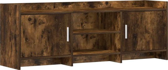 TV skap 130 x 33 x 47 cm Røkt Eik Konstruert tre TV skap 130 x 33 x 47 cm Røkt Eik Konstruert tre