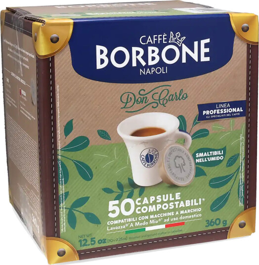 Caffè Borbone | Don Carlo Miscela Oro Komposterbar 50 kapsler til Lavazza A Modo Mio