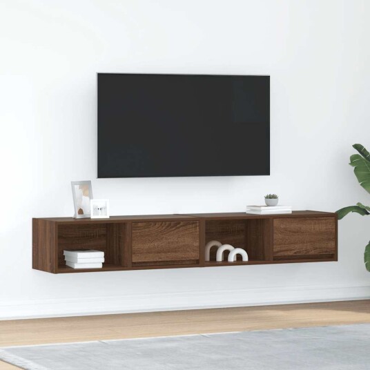 TV benker 2 stk brun eik 80x31x25,5 cm konstruert tre