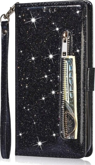 Trolsk Lommebokdeksel Glitter (iPhone 16 Pro) Svart