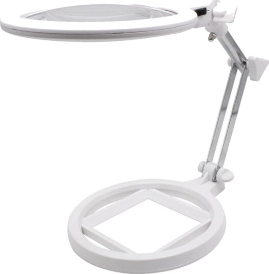Sammenleggbar stor forstørrelsesglass med LED-lampe 2,5 x 130mm