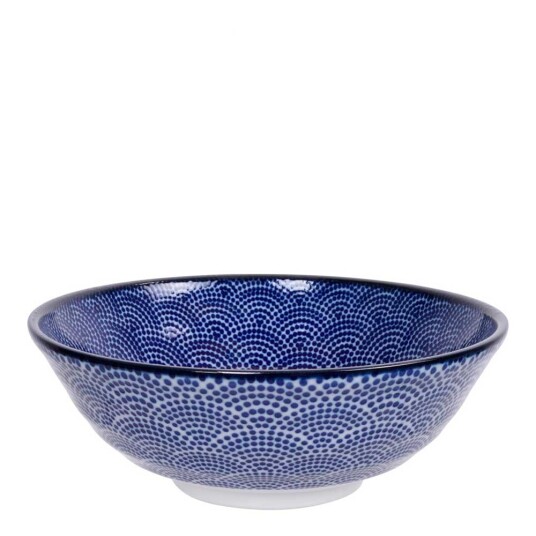 Tokyo Design Studio Nippon Blue soba skål 21 cm dots Tokyo Design Studio Nippon Blue soba skål 21 cm dots