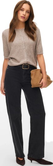 Vero Moda Vmdoffy 2/4 O Neck Button Cardigan Noos   Grey   S