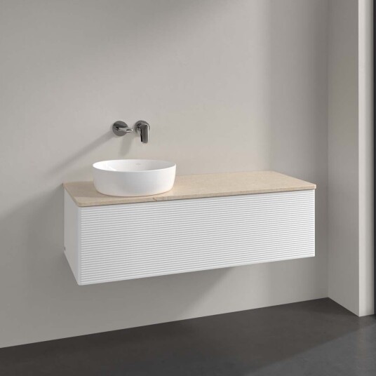 Villeroy & Boch  Antao Servantskap med 1 skuff 120x50x36 cm u/lys Hvit Matt/Crème