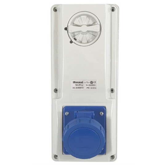 EC Stikk på vegg låsbar 230V 32A 2P+J IP65 EC Stikk på vegg låsbar 230V 32A 2P+J IP65