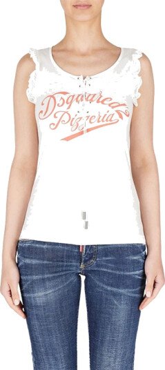 Dsquared2 Dame Topper Hvit M,