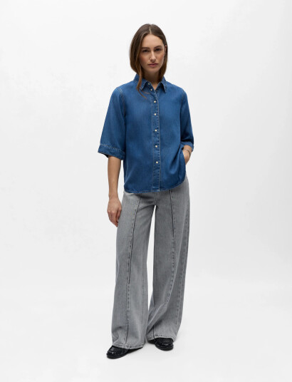 Object Objframe 2/4 Re Denim Top Noos Blue S