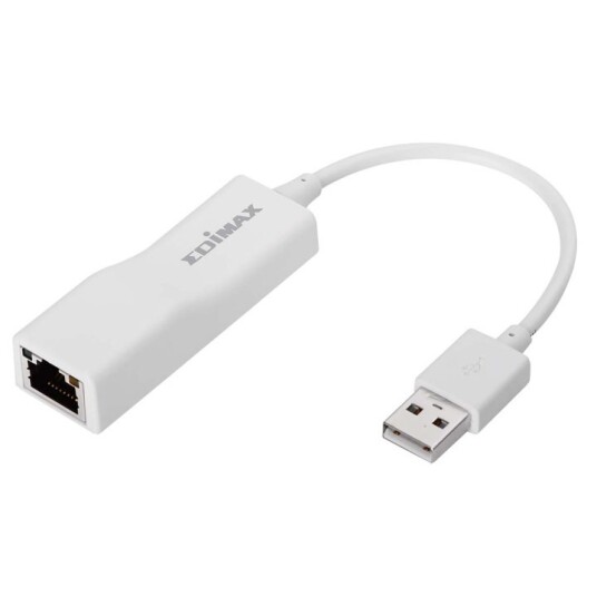 Edimax USB 2.0 Fast Ethernet Adapter 10/100 Mbit Hvit Edimax USB 2.0 Fast Ethernet Adapter 10/100 Mbit Hvit