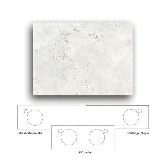 Macro Design Crown+ Dekton Benkeplate 121cm Sabbia / Høyre