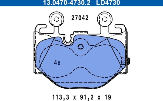 ATE 13.0470-4730.2 Bremseklosser ATE 13.0470-4730.2 Bremseklosser