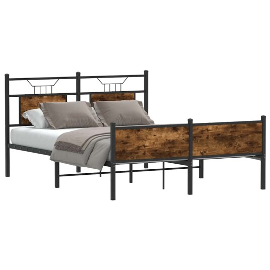 Sengeramme uten madrass røkt eik 150x200 cm konstruert tre 4106928