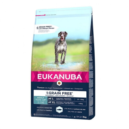 Eukanuba Kornfritt Hundemat for Store Raser Havfisk 3 kg