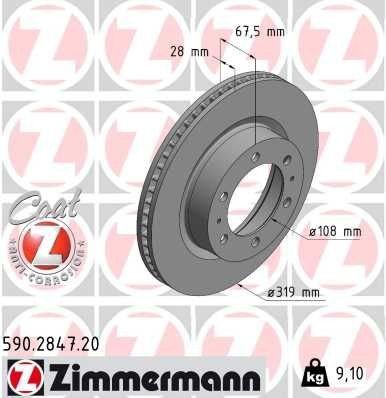 Bremseskive ZIMMERMANN 590.2847.20