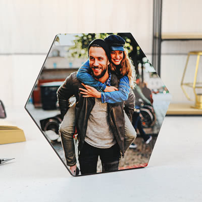 smartphoto Fotoblokk Hexagon Svart