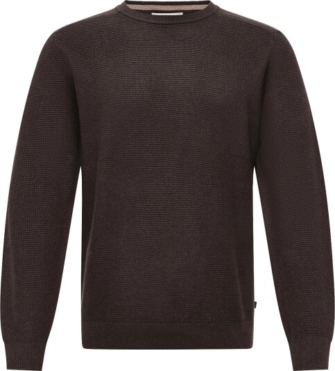 Tom Tailor Structured Crew Neck Knit Brown L