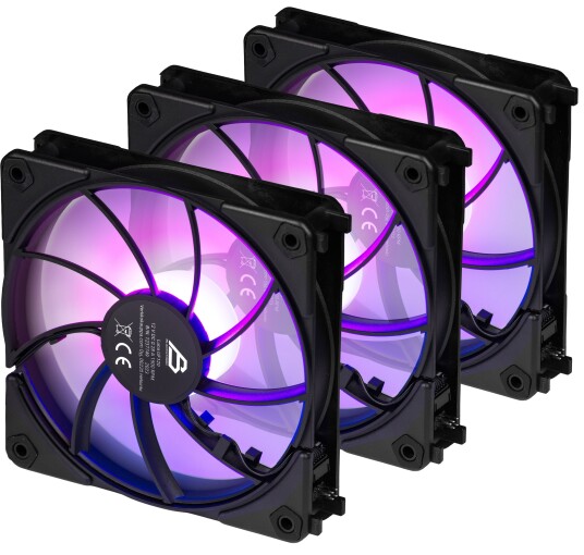 Blackstorm Luna Uf120 Argb Pwm Omvendt Viftepakke Sort 120mm 3 Stk Blackstorm Luna Uf120 Argb Pwm Omvendt Viftepakke Sort 120mm 3 Stk