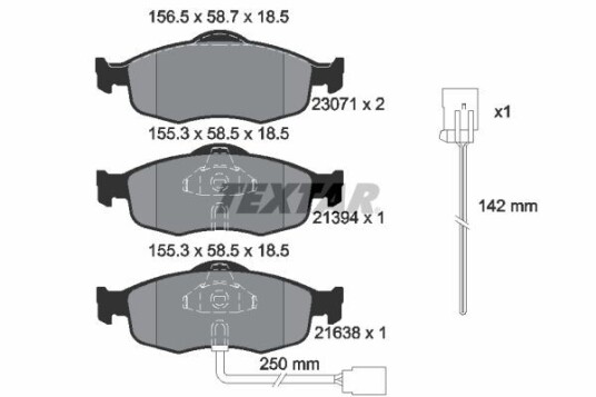 Bremseklosser TEXTAR 2307104 Bremseklosser TEXTAR 2307104