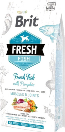 Brit Fresh Hundefôr med Fisk og Gresskar, Glutenfri, Voksen, 2,5 kg