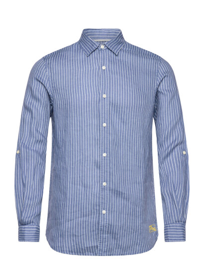 Scotch & Soda Linen Striped Regularfit Shirt Blue XL Scotch & Soda Linen Striped Regularfit Shirt Blue XL