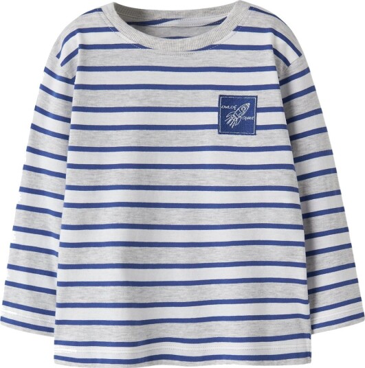 Name It Genser NmmKristian Light Grey Melange/Deep Ultramari Name It 1½ år (86) Genser Blå Grå Hvit