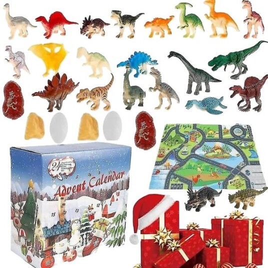 Dinosaur Adventskalender 24 Dager Dinosaur Jul Nedtelling Kalender Leke Dino Leke Julegave Til Gutter Jenter 3 År Gamle  FMY