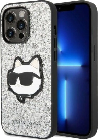 Karl Lagerfeld KLHCP14LG2CPS iPhone 14 Pro 6.1" silver/silver hardcase Glitter Choupette Patch
