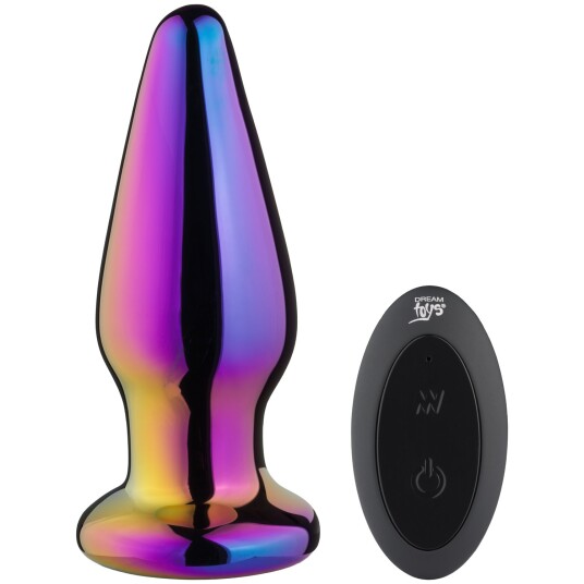 Dream Toys Glamour Glass Vibe Tapered Fjernstyrt Analplugg    - Forskjellige farger