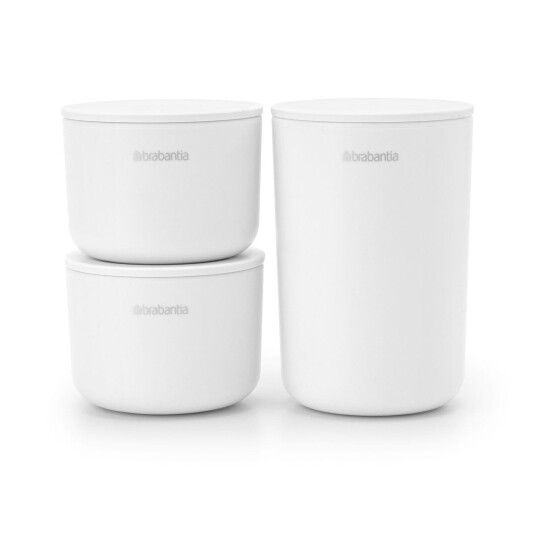 Brabantia ReNew oppbevaringsbokser 3-stk. Hvit Brabantia ReNew oppbevaringsbokser 3-stk. Hvit