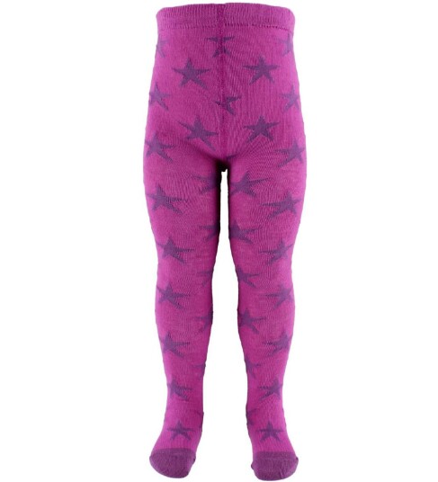 Fuzzies Strømpebukser Cerise m. Stjerner 50/56 Strømpebukser Lilla Rosa 50 56