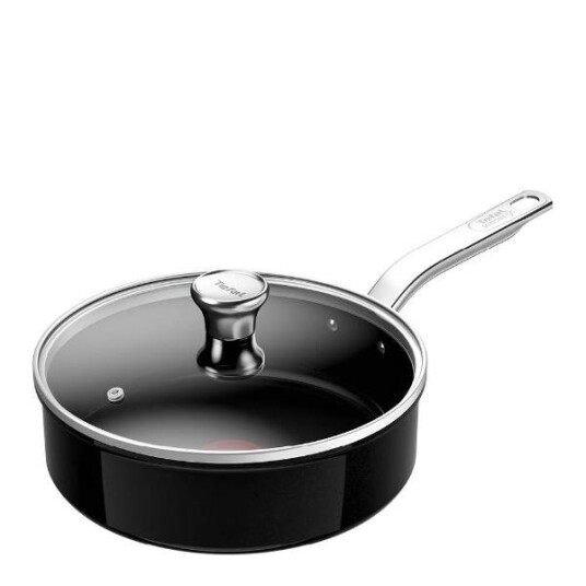 Tefal Renew+ sautépanne m/lokk 24 cm svart Tefal Renew+ sautépanne m/lokk 24 cm svart