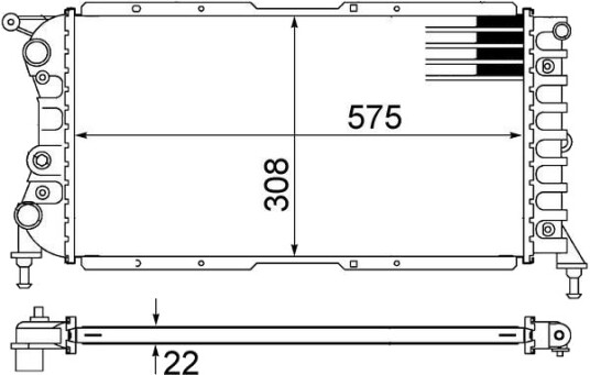 Radiator, motorkjøling MAHLE CR 1441 000S