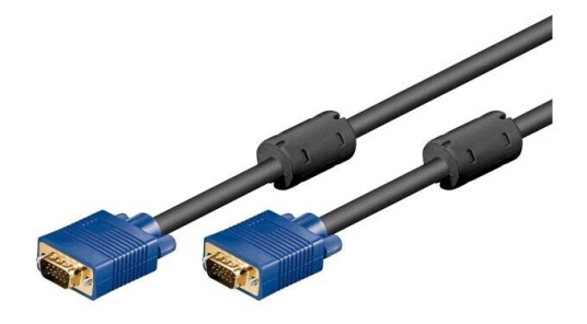 Goobay VGA 5m Monitor Kabel Gullbelagt Svart Skjermet