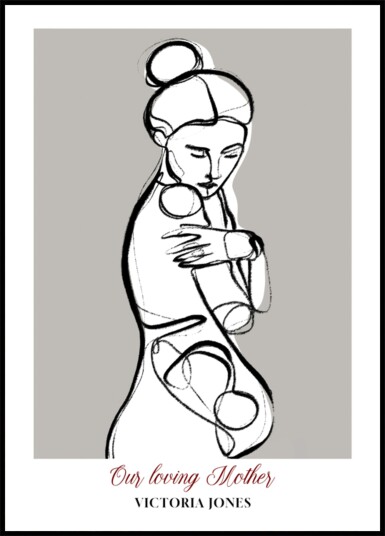 Minimalist Line Art of a Woman Embracing Herself Plakat / 50x70