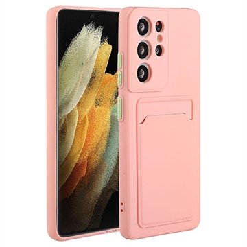 Samsung Galaxy S23 Ultra 5G TPU-deksel med Kortholder Rosa Samsung Galaxy S23 Ultra 5G TPU-deksel med Kortholder Rosa