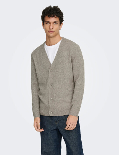 ONLY & SONS Onsray Reg Ls Cardigan Knit Frml - Beige - XXL ONLY & SONS Onsray Reg Ls Cardigan Knit Frml - Beige - XXL