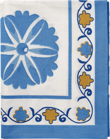 Pick a Poppy Suzani duk Blue 350x150 cm