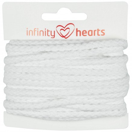 Infinity Hearts Anorakksnor Bomull rund 5mm 100 Hvit 5m