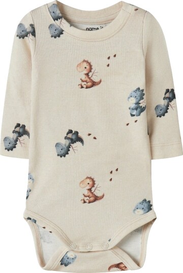 Name It Body I/e - NbmKarlos - Peyote Melange - Name It - 1½ år (86) - Langermet Body - Beige