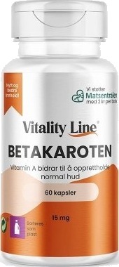 Vitality Line Betakaroten 15mg 60 kapsler