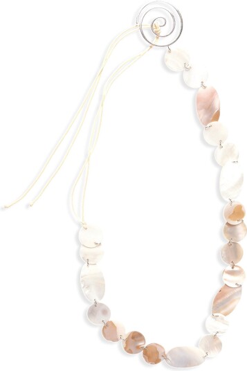 Mango Mother-Of-Pearl Belt With Metal Detail - NATURAL WHITE - M
