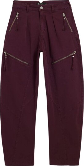 Desigual Dame Bukser Rød 2XS, Desigual Dame Bukser Rød 2XS,
