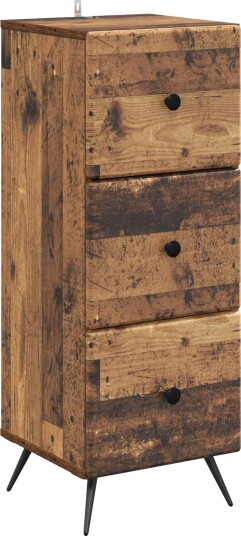 vidaXL Skuffeskap Gammelt tre 33 x 34,5 x 90 cm Konstruert tre