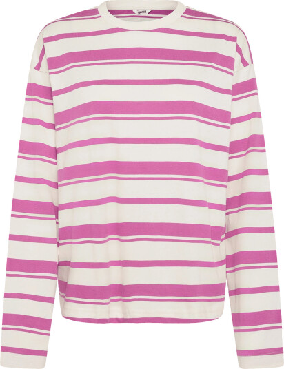 Monki Long-Sleeved Cotton T-Shirt - Pink - L